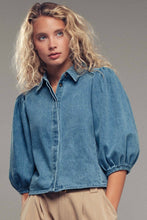 Load image into Gallery viewer, Rebecca Puff Sleeve Denim Blouse - Simply Susan’s