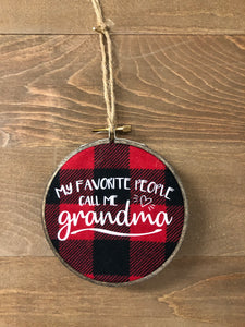 4" Handmade My Favorite People Grandma Hoop