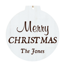 Load image into Gallery viewer, Personalized White Faux Wood Ornament