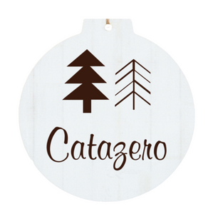 Personalized White Faux Wood Ornament