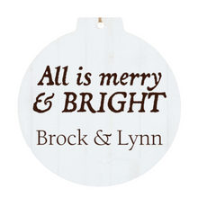 Load image into Gallery viewer, Personalized White Faux Wood Ornament
