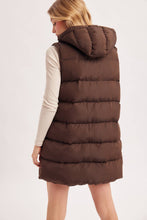 Load image into Gallery viewer, KEHLANI HOODED ZIPPER DOWN LONGLINE PUFFER VEST
