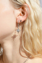 Load image into Gallery viewer, 18K Gold PVD Huggie with Compass Charm Earrings
