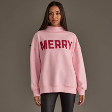 Load image into Gallery viewer, Pink Merry &amp; Cheers Reversible Sweatshirt
