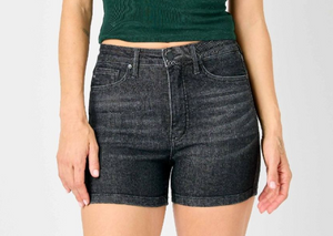 Judy Blue Cuff TC Washed Black Shorts