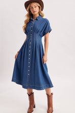 Load image into Gallery viewer, MARGOT DENIM SHIRT DRESS
