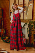 Load image into Gallery viewer, CHRISTMAS CLASSIC RED TARTAN PLAID RELAXED FIT OVERALLS - Simply Susan’s
