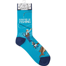 Load image into Gallery viewer, I'd Rather Be Fishing Socks
