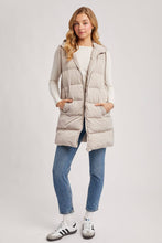 Load image into Gallery viewer, KEHLANI HOODED ZIPPER DOWN LONGLINE PUFFER VEST
