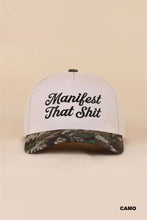 Load image into Gallery viewer, Manifest That Shit Two Tone Snapback Hat
