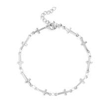 Load image into Gallery viewer, 18K Gold PVD Stainless Steel Cross Chain Bracelet
