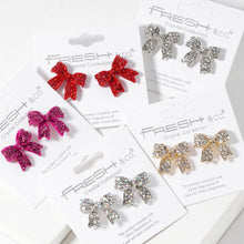 Load image into Gallery viewer, Rhinestone Bow Shape Post Earrings - Simply Susan’s
