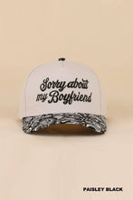 Load image into Gallery viewer, Sorry About My Boyfriend Two Tone Snapback Hat
