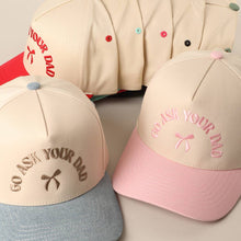 Load image into Gallery viewer, GO ASK YOUR DAD Embroidery Two-Tone Trucker Hat - Simply Susan’s
