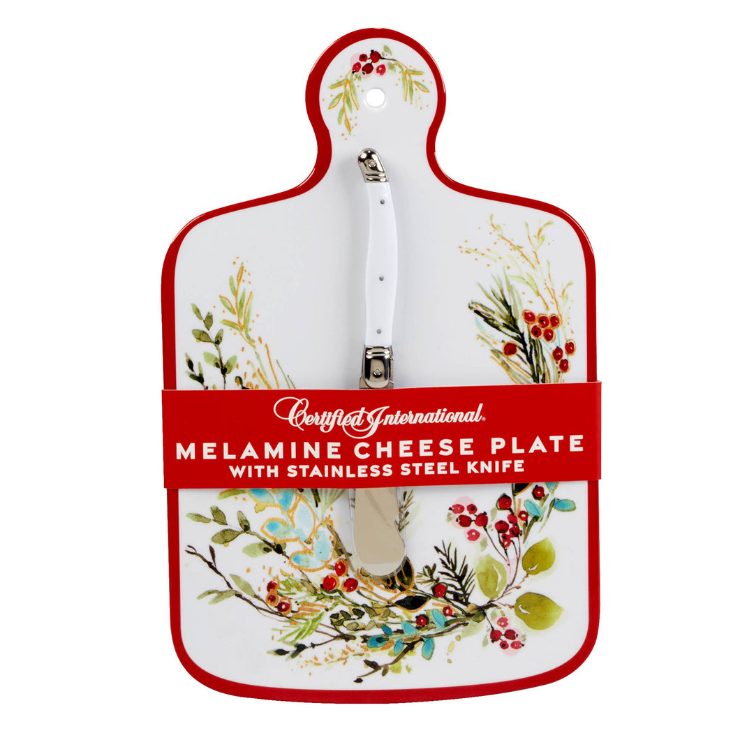 Christmas Gatherings HW Melamine Cheese Board w/ Knife