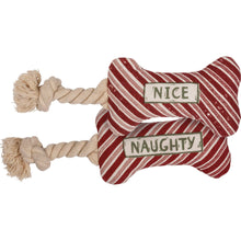 Load image into Gallery viewer, Naughty And Nice Dog Bone Toy
