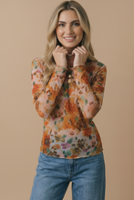 Load image into Gallery viewer, Plus Floral Mesh Frilled Merrow Hem Top
