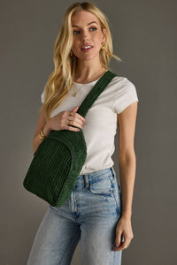 Dk. Green Corduroy Sling Bag