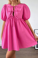 Load image into Gallery viewer, Ellie Solid Puff Sleeve Mini Dress - Simply Susan’s
