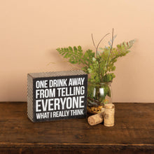 Load image into Gallery viewer, One Drink Box Sign
