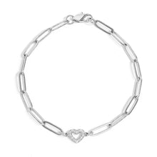 Load image into Gallery viewer, 18K Gold PVD Stainless Steel "Heart" Paperclip Bracelet

