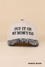Load image into Gallery viewer, Put It On My Mom's Tab Two Tone Snapback Hat
