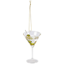 Load image into Gallery viewer, Glass Olive Martini Ornament
