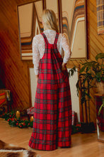 Load image into Gallery viewer, CHRISTMAS CLASSIC RED TARTAN PLAID RELAXED FIT OVERALLS - Simply Susan’s
