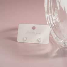 Load image into Gallery viewer, 18K Gold PVD Stainless Steel White Heart Stud Earrings
