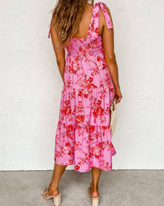 Grace Floral Tie Shoulder Straps Dress
