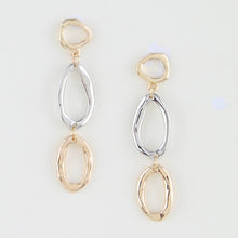 Load image into Gallery viewer, Polished Two Toned Loop Drop Earrings
