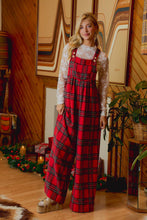 Load image into Gallery viewer, CHRISTMAS CLASSIC RED TARTAN PLAID RELAXED FIT OVERALLS - Simply Susan’s
