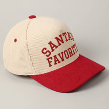 Load image into Gallery viewer, Santa's Favorite Glitter Text 5 Panel Corduroy Cap - Simply Susan’s
