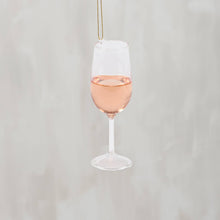 Load image into Gallery viewer, Glass Blush Wine Ornament - Simply Susan’s

