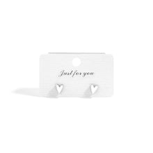 Load image into Gallery viewer, 18K Gold PVD Stainless Steel White Heart Stud Earrings
