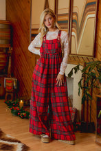 Load image into Gallery viewer, CHRISTMAS CLASSIC RED TARTAN PLAID RELAXED FIT OVERALLS - Simply Susan’s
