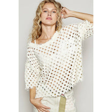 Load image into Gallery viewer, Valentina Round neck short sleeve open knitted woven top
