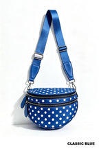 Load image into Gallery viewer, Polka Dot Double Zip Crescent Sling Bum Bag
