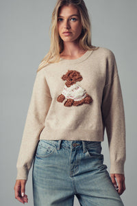 Nattie Puppy Applique Knit Sweater