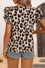 Load image into Gallery viewer, Madelyn Leopard Ruffled Blouse
