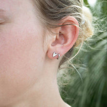 Load image into Gallery viewer, 18K Gold PVD Stainless Steel White Heart Stud Earrings
