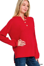 Load image into Gallery viewer, 4 Buttons Henley Neckline Basic Sweater
