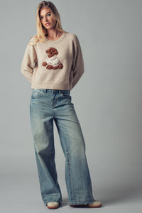 Nattie Puppy Applique Knit Sweater