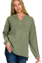 Load image into Gallery viewer, 4 Buttons Henley Neckline Basic Sweater
