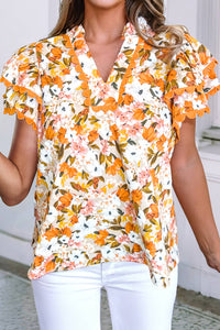 Gabriella Scalloped Floral Blouse