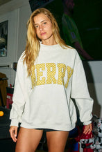 Load image into Gallery viewer, 'MERRY' Embroidered Mock Neck Sweatshirt

