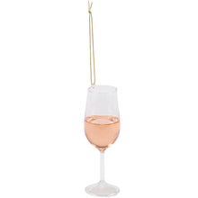 Load image into Gallery viewer, Glass Blush Wine Ornament - Simply Susan’s
