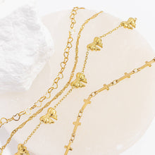 Load image into Gallery viewer, 18K Gold PVD Stainless Steel Cross Chain Bracelet
