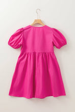 Load image into Gallery viewer, Ellie Solid Puff Sleeve Mini Dress - Simply Susan’s

