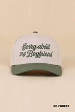 Load image into Gallery viewer, Sorry About My Boyfriend Two Tone Snapback Hat
